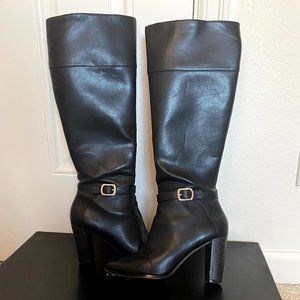 Ann Taylor Rashonda Black Heeled Shaft Tall Boots (Size 7)